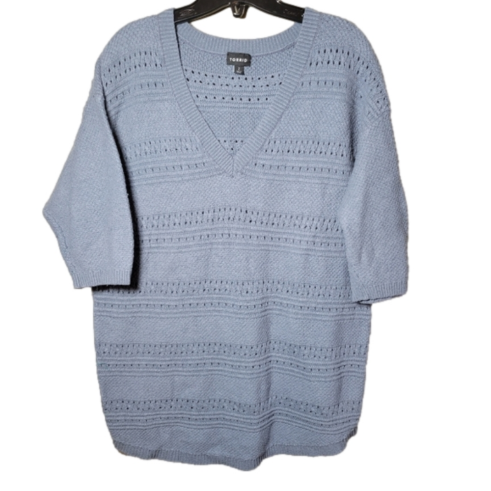 torrid Light Blue V-Neck Sweater